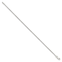 Sterling Silver 1.25mm Round Spiga Chain Anklet