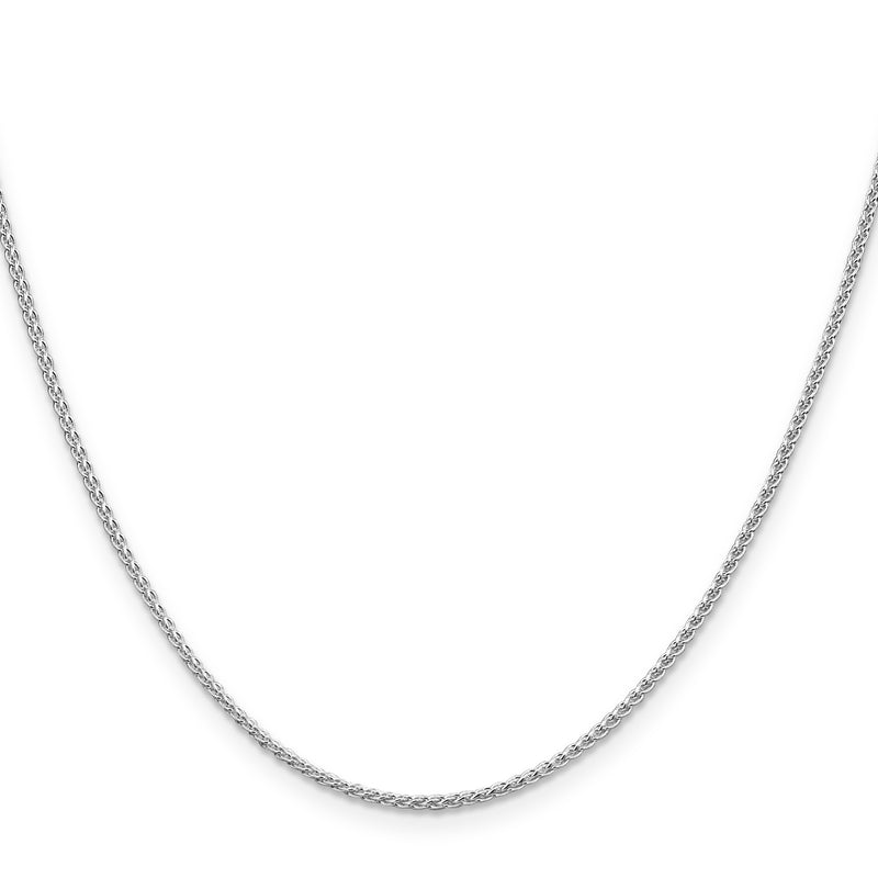 Sterling Silver Rhodium-plated 1.5mm Round Spiga Chain