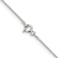 Sterling Silver .85mm Diamond-cut Round Spiga Chain w/4in ext.