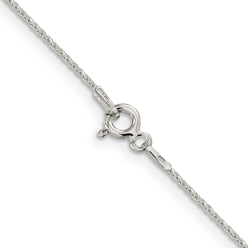 Sterling Silver .85mm Diamond-cut Round Spiga Chain w/4in ext.