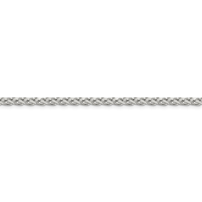 Sterling Silver 3.5mm Diamond-cut Round Spiga Chain