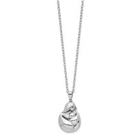 Sterling Silver RH-plated Mine To Keep Mom and Baby 18in Necklace