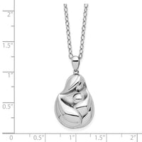 Sterling Silver RH-plated Mine To Keep Mom and Baby 18in Necklace