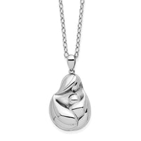 Sterling Silver RH-plated Mine To Keep Mom and Baby 18in Necklace