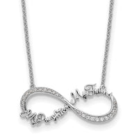 Sterling Silver Rhodium-plated CZ My Daughter My Friend 18in Necklace