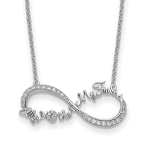 Sterling Silver Rhodium-plated CZ My Mother My Friend 18in Necklace