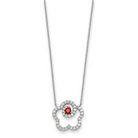 Sterling Silver Red and Clear CZ My Sweet Daughter 18in Necklace