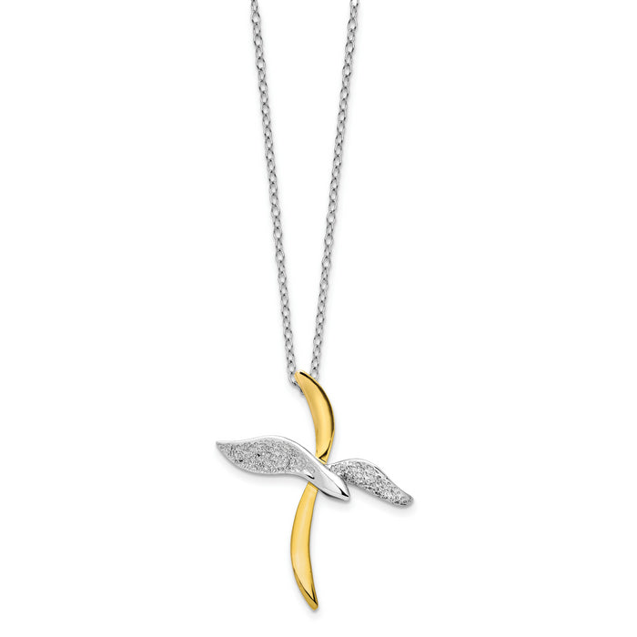 Sterling Silver Gold-Tone Faith In Flight 22in Necklace