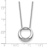 Sterling Silver Rhodium-plated CZ Simplicity 18in Necklace