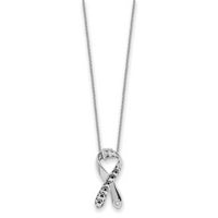 Sterling Silver RH-plated Antiqued Against Animal Cruelty 22in Necklace