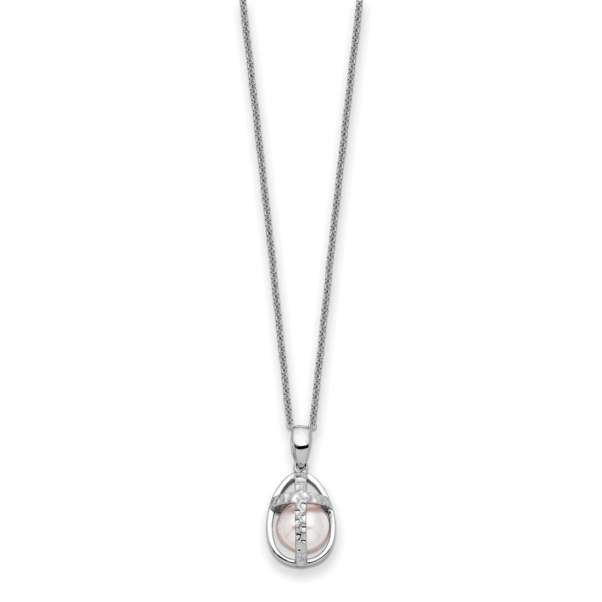 Sterling Silver Rhodium-plated FWC Pearl Commitment 18in Necklace