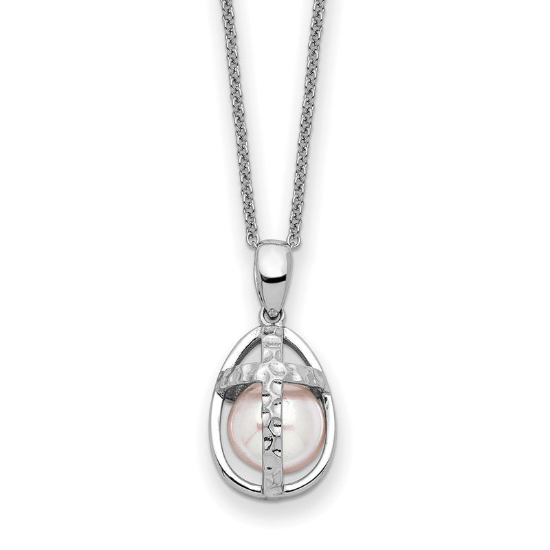 Sterling Silver Rhodium-plated FWC Pearl Commitment 18in Necklace