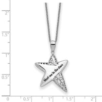 Sterling Silver Rhodium-plated Antiqued Meet Me in the Stars 18in Necklace