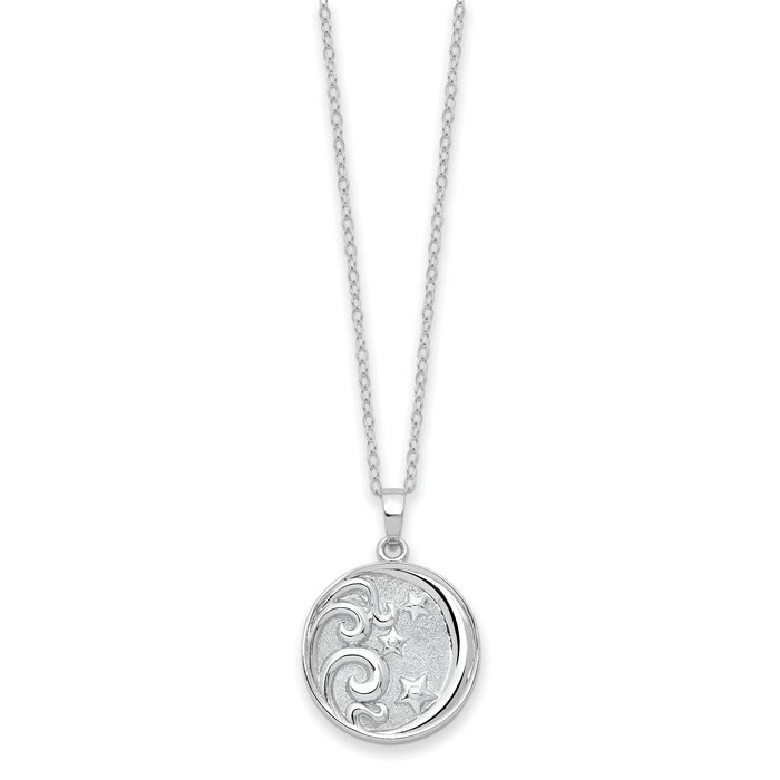 Sterling Silver Rhodium-plated Antiqued Goodnight Ash Holder 18in Necklace