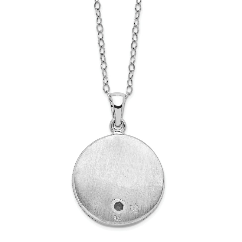 Sterling Silver Rhodium-plated Antiqued Goodnight Ash Holder 18in Necklace