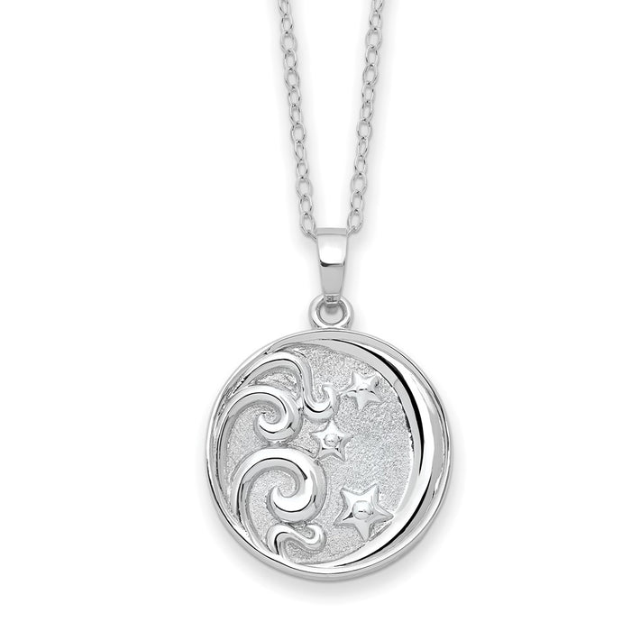 Sterling Silver Rhodium-plated Antiqued Goodnight Ash Holder 18in Necklace