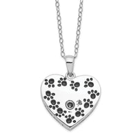 Sterling Silver Rhodium Antiqued Love Nvr Ends Pet Ash Holder 18in Necklace