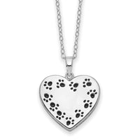 Sterling Silver Rhodium Antiqued Love Nvr Ends Pet Ash Holder 18in Necklace