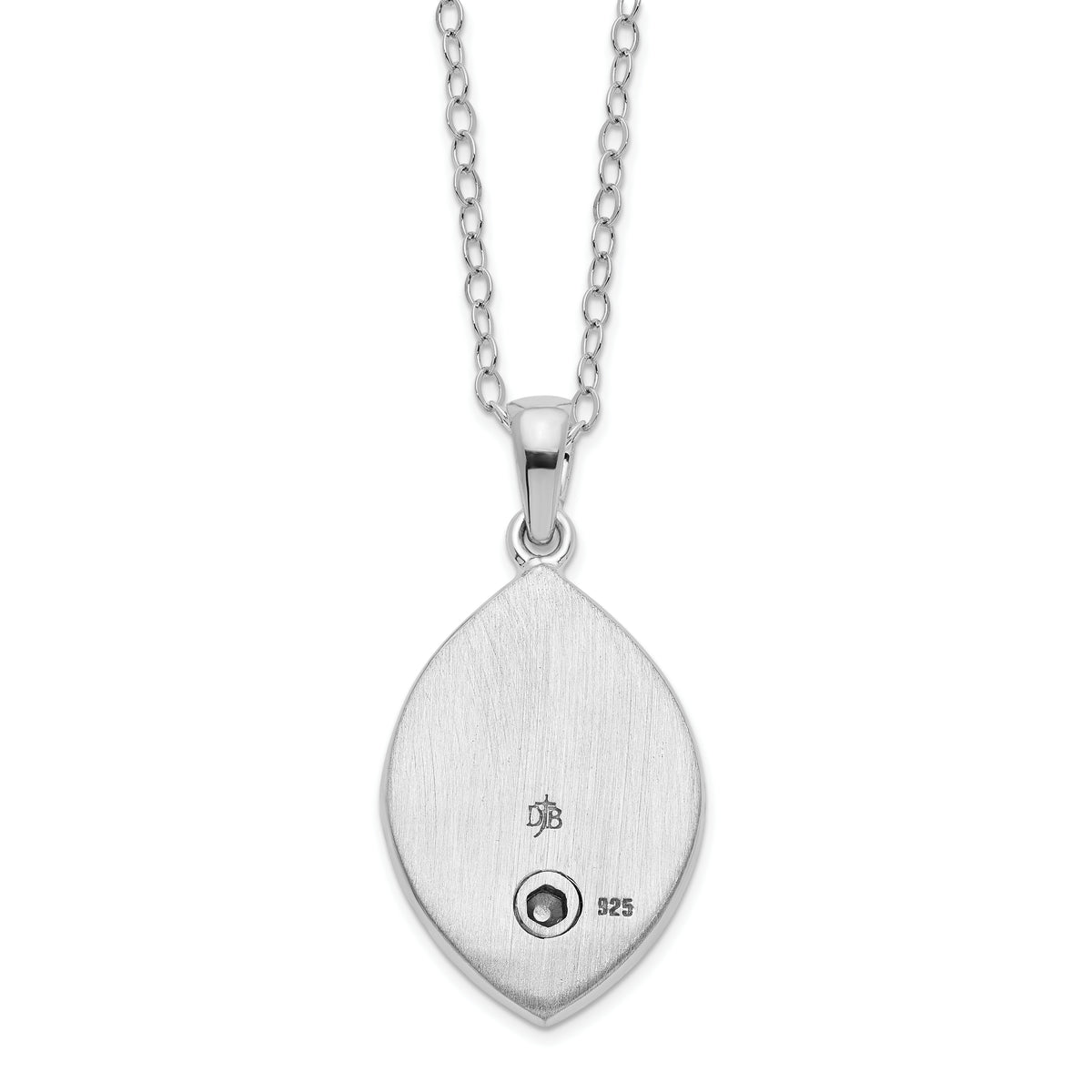 Sterling Silver Rhodium Gold-Tone Heart Egg Shaped Ash Holder 18in Necklace