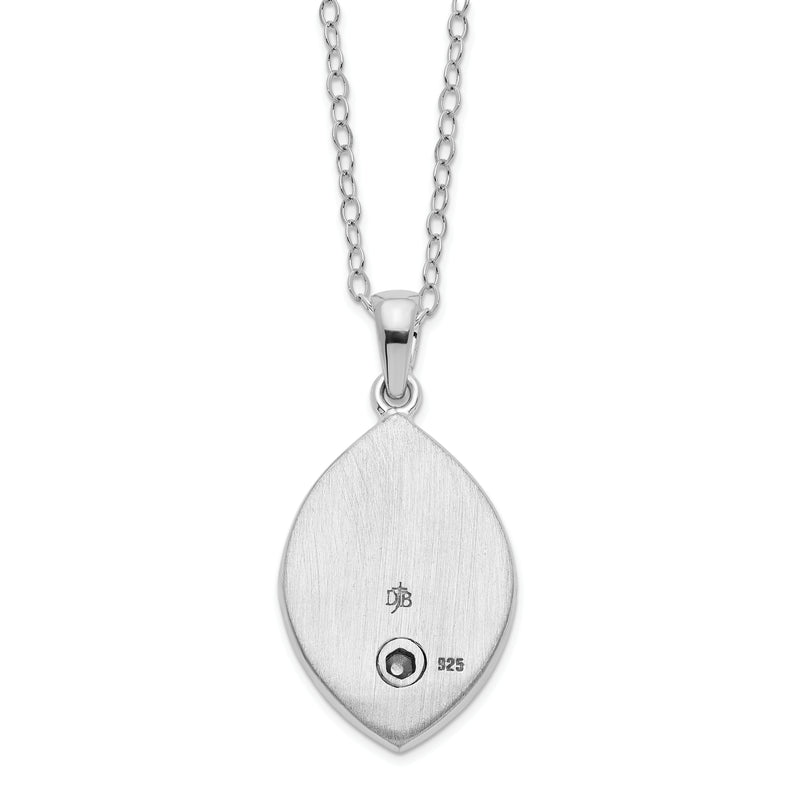 Sterling Silver Rhodium Gold-Tone Heart Egg Shaped Ash Holder 18in Necklace