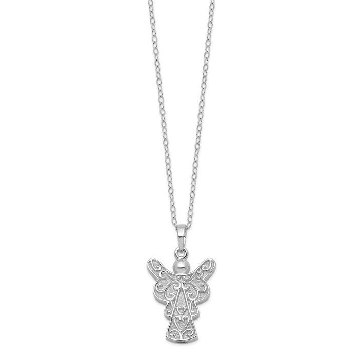 Sterling Silver Rhodium-plated My Angel Ash Holder 18in Necklace