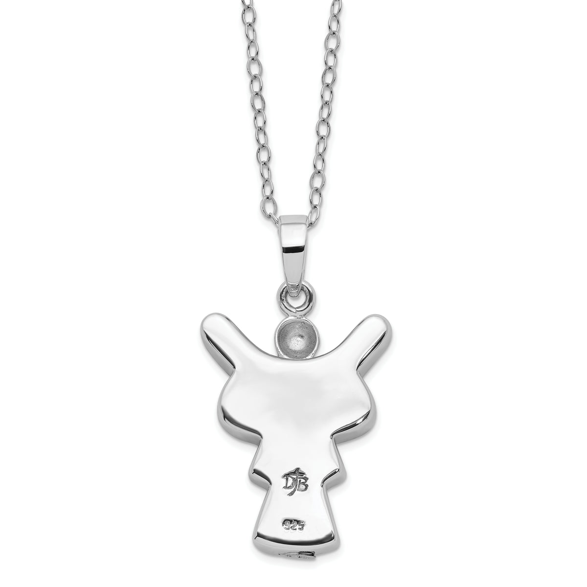 Sterling Silver Rhodium-plated My Angel Ash Holder 18in Necklace