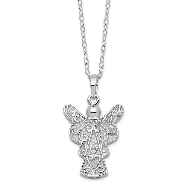 Sterling Silver Rhodium-plated My Angel Ash Holder 18in Necklace