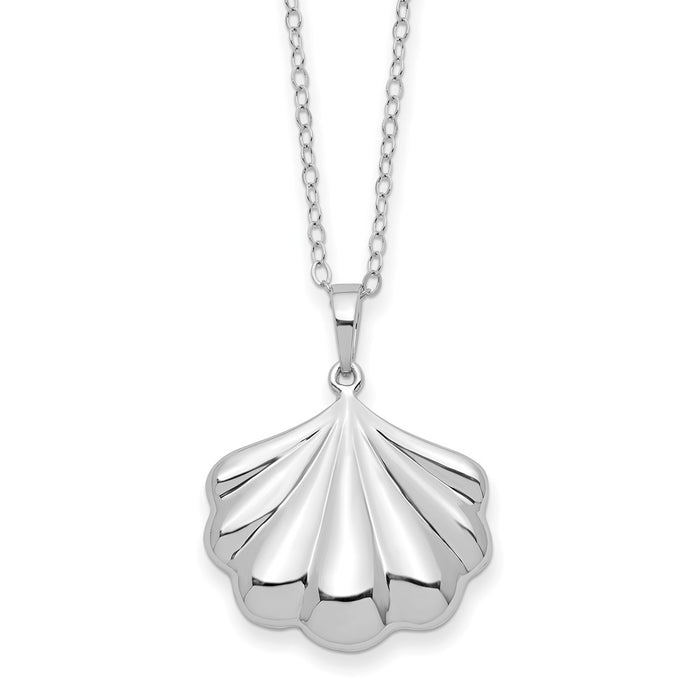 Sterling Silver Rhodium-plated Shell Ash Holder 18in Necklace