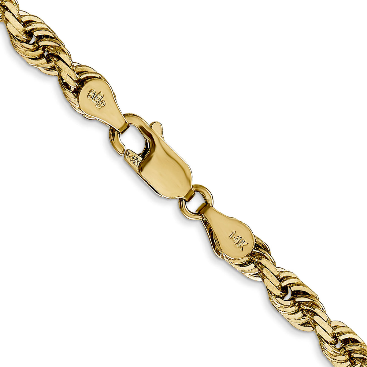 14k 4.5mm D/C Quadruple Rope Chain-QTR035-30
