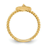 14k Polished Angel Dangle Charm Child's Ring-R121
