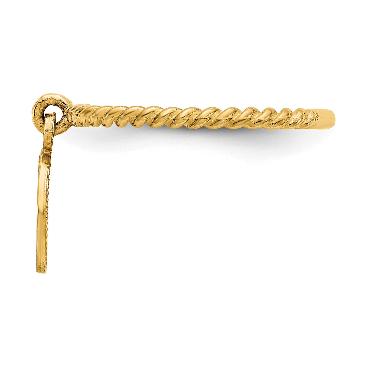 14k Polished Angel Dangle Charm Child's Ring-R121