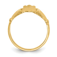 14k Polished Claddagh Ring-R122