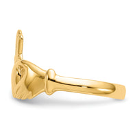 14k Polished Claddagh Ring-R122