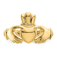 14k Polished Claddagh Ring-R122