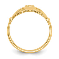 14k Polished Claddagh Ring-R123
