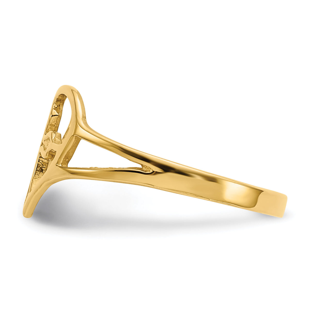 14k Cross in Heart Ring-R132
