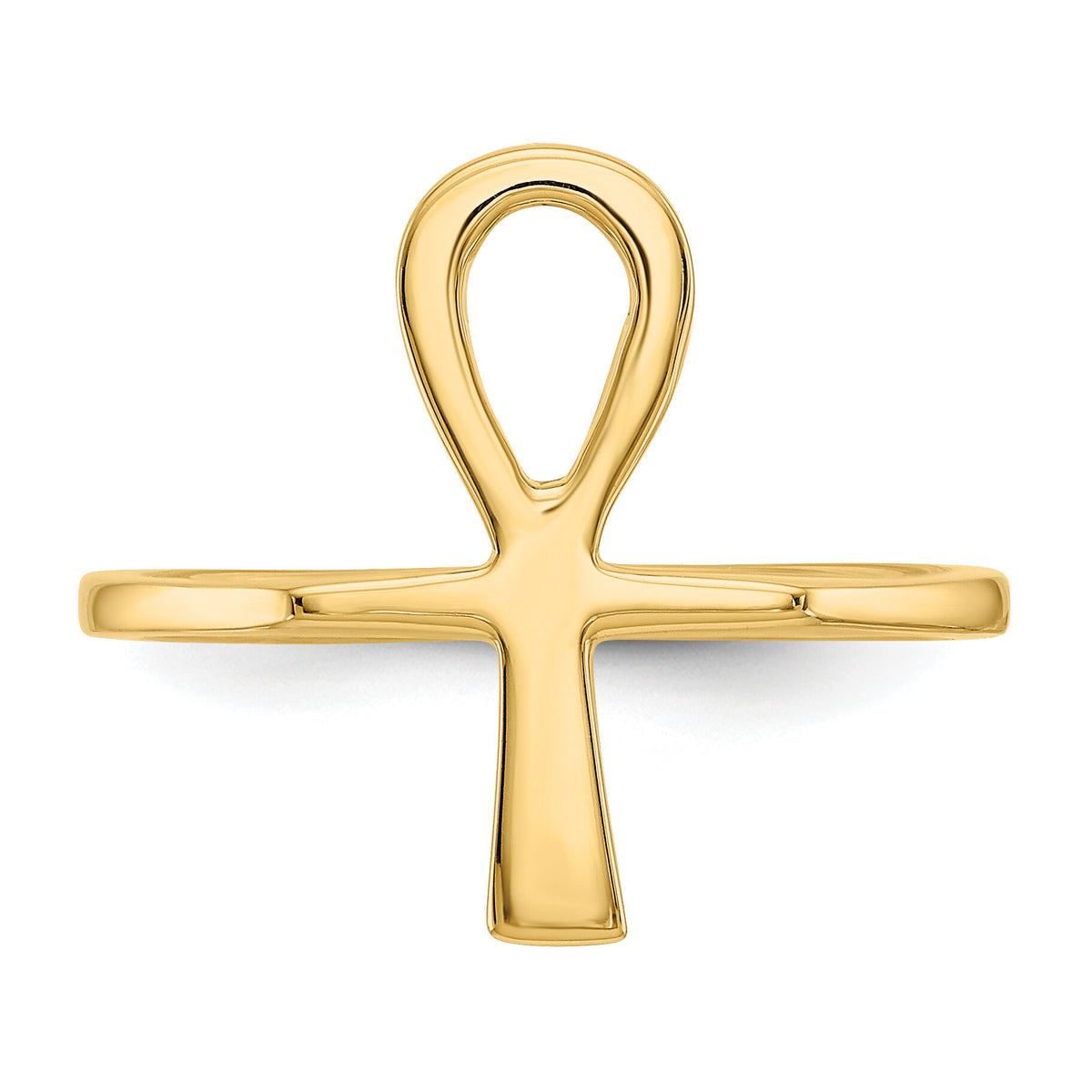 14k Polished Ankh Egyptian Cross Ring-R1322
