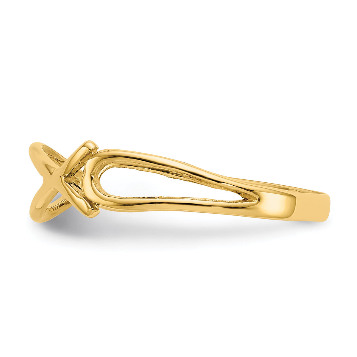 14k Polished Ichthus Fish Ring-R135