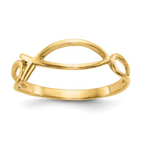14k Polished Ichthus Fish Ring-R135