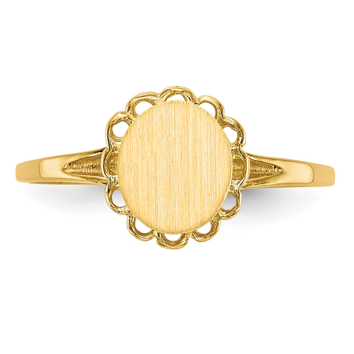 14k 6.5x7.5mm Open Back Signet Ring-R1408