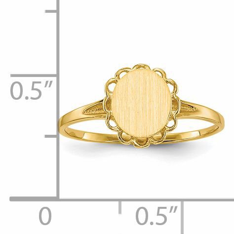 14k 6.5x7.5mm Open Back Signet Ring-R1408