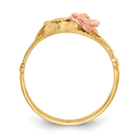 14k Two-tone Diamond-Cut Rose Ring-R144