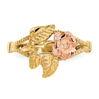 14k Two-tone Diamond-Cut Rose Ring-R144
