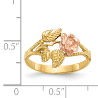 14k Two-tone Diamond-Cut Rose Ring-R144