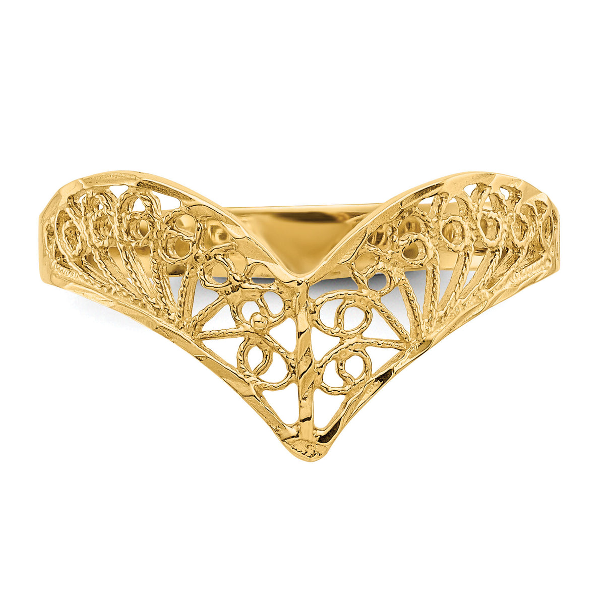 14k Diamond-Cut Filigree Ring-R163