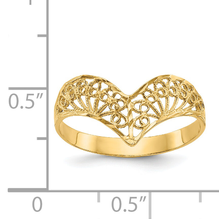14k Diamond-Cut Filigree Ring-R163