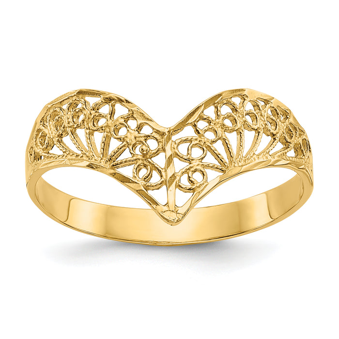 14k Diamond-Cut Filigree Ring-R163