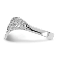 14k White Gold Diamond-Cut Filigree Ring-R163W