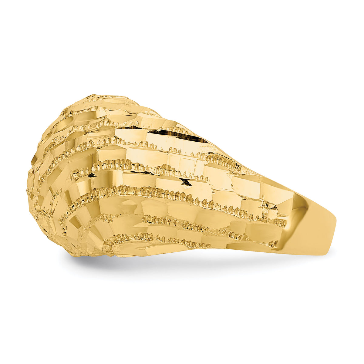 14k Diamond-Cut Dome Ring-R170