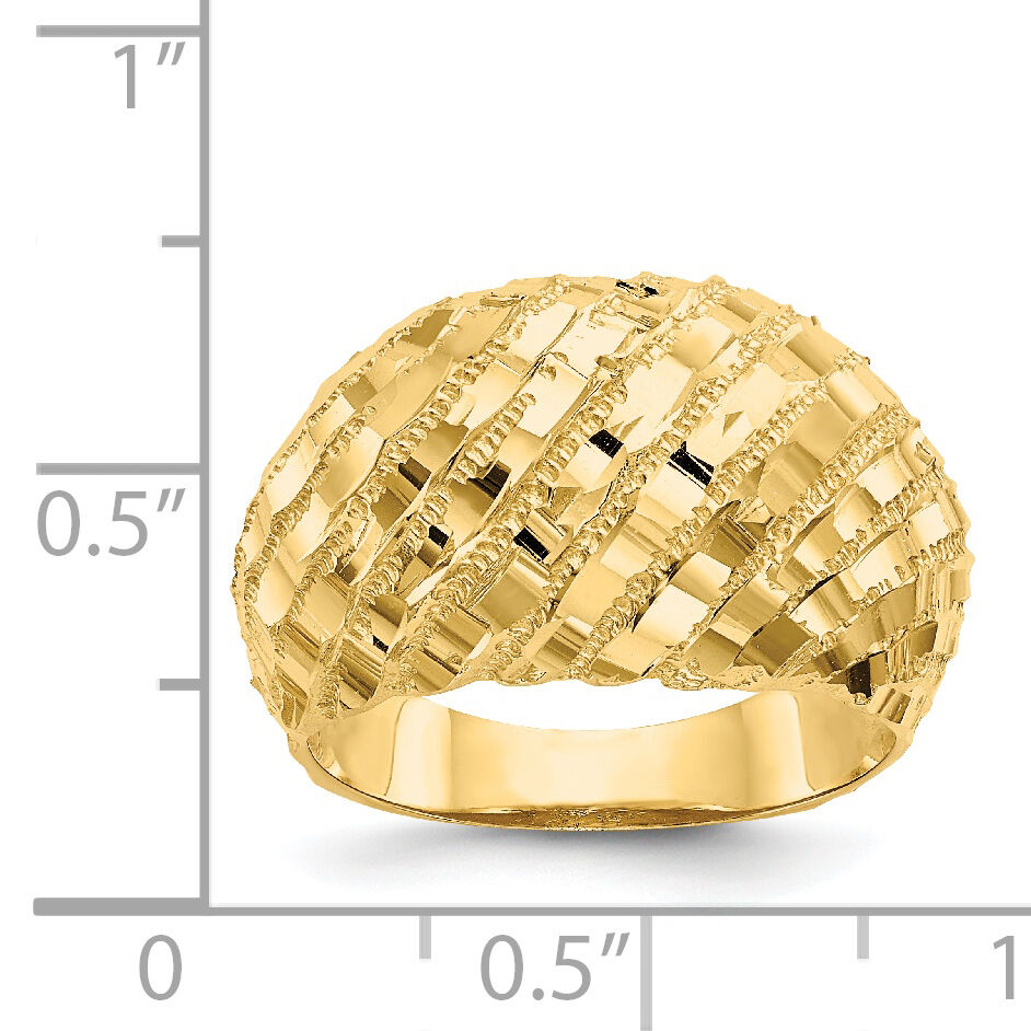 14k Diamond-Cut Dome Ring-R170